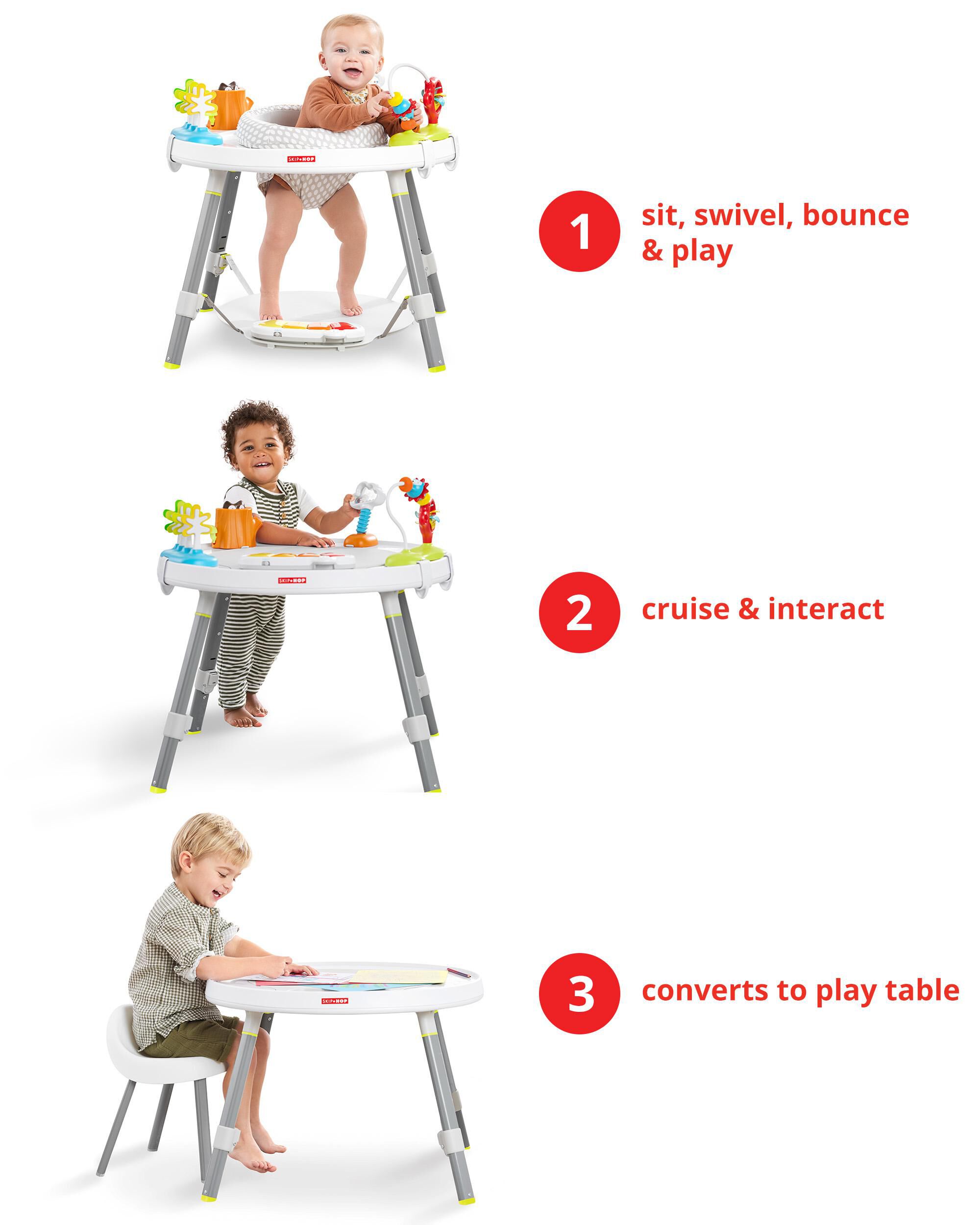 Multi Explore & More Baby's View 3-Stage Activity Center | skiphop.com