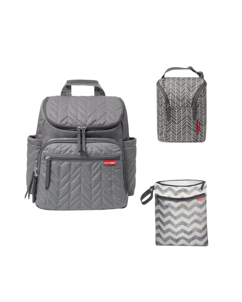 BUILT Insulated Lunch Bag with 'The Stylist' Design, Polyester, Grey/White,  18.5 x 24 x 26 cm