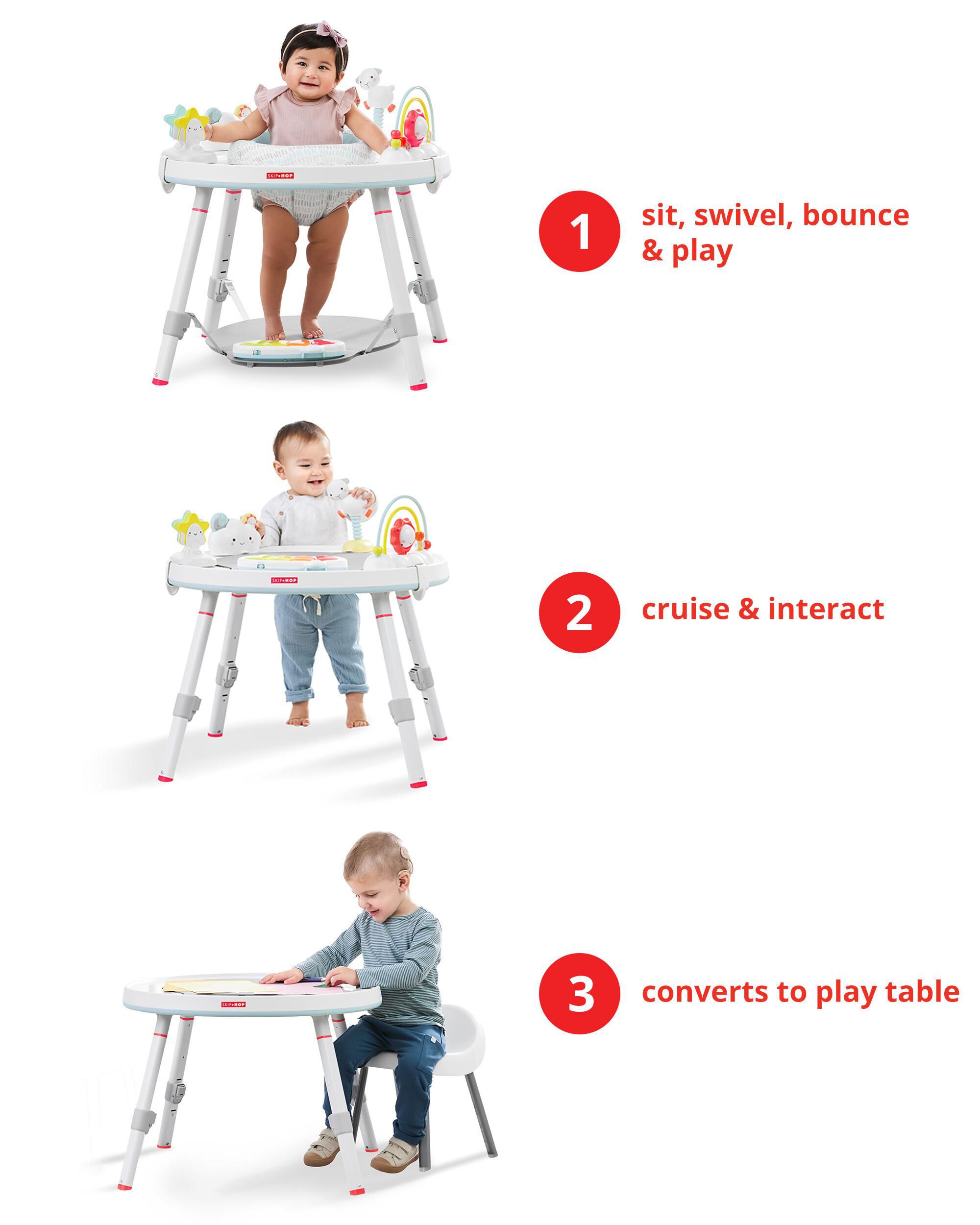 Multi Silver Lining Cloud Baby's View 3-Stage Activity Center