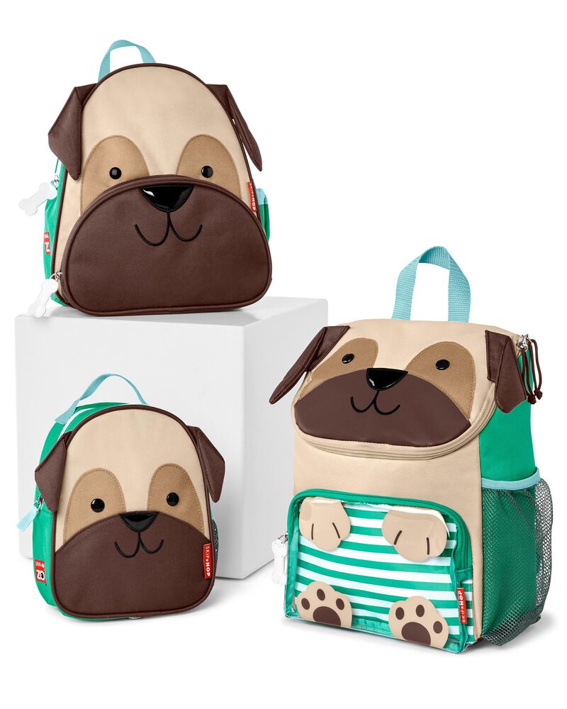 Multi Little Kid 3-Piece Pug Backpack, Lunch Box & Snack Cup Set