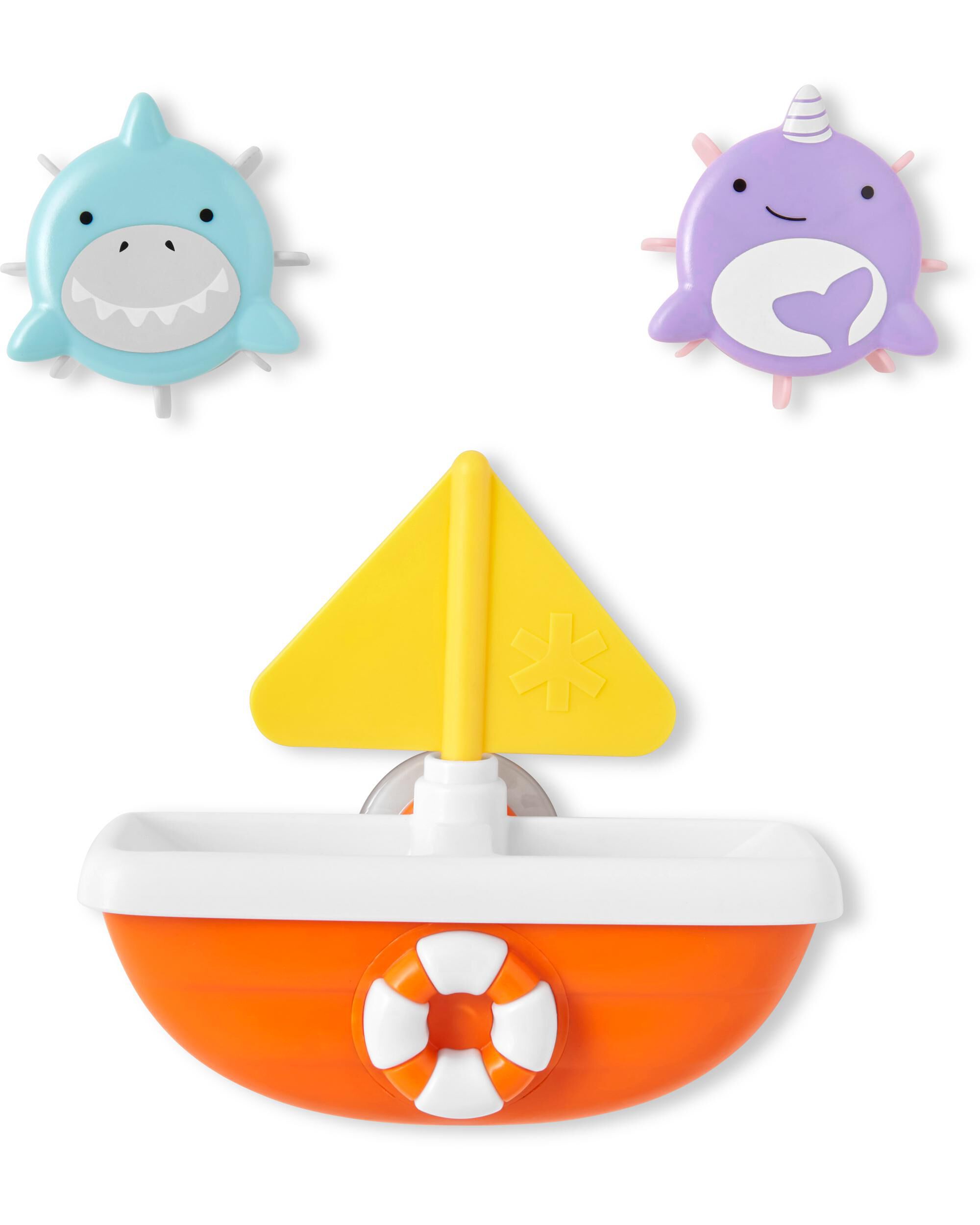 Shark/Narwhal ZOO® Tip & Spin Boat Baby Bath Toy | skiphop.com
