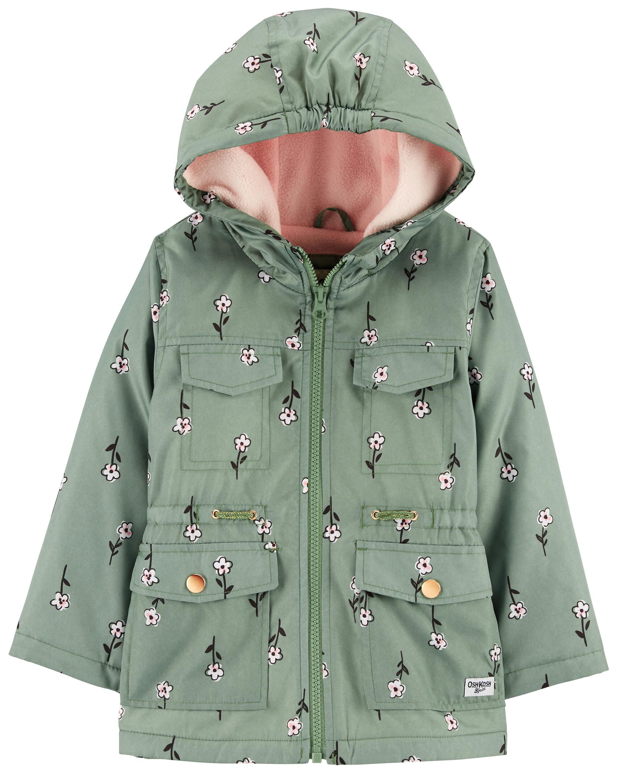 Toddler Floral Print Fleece Lined Jacket