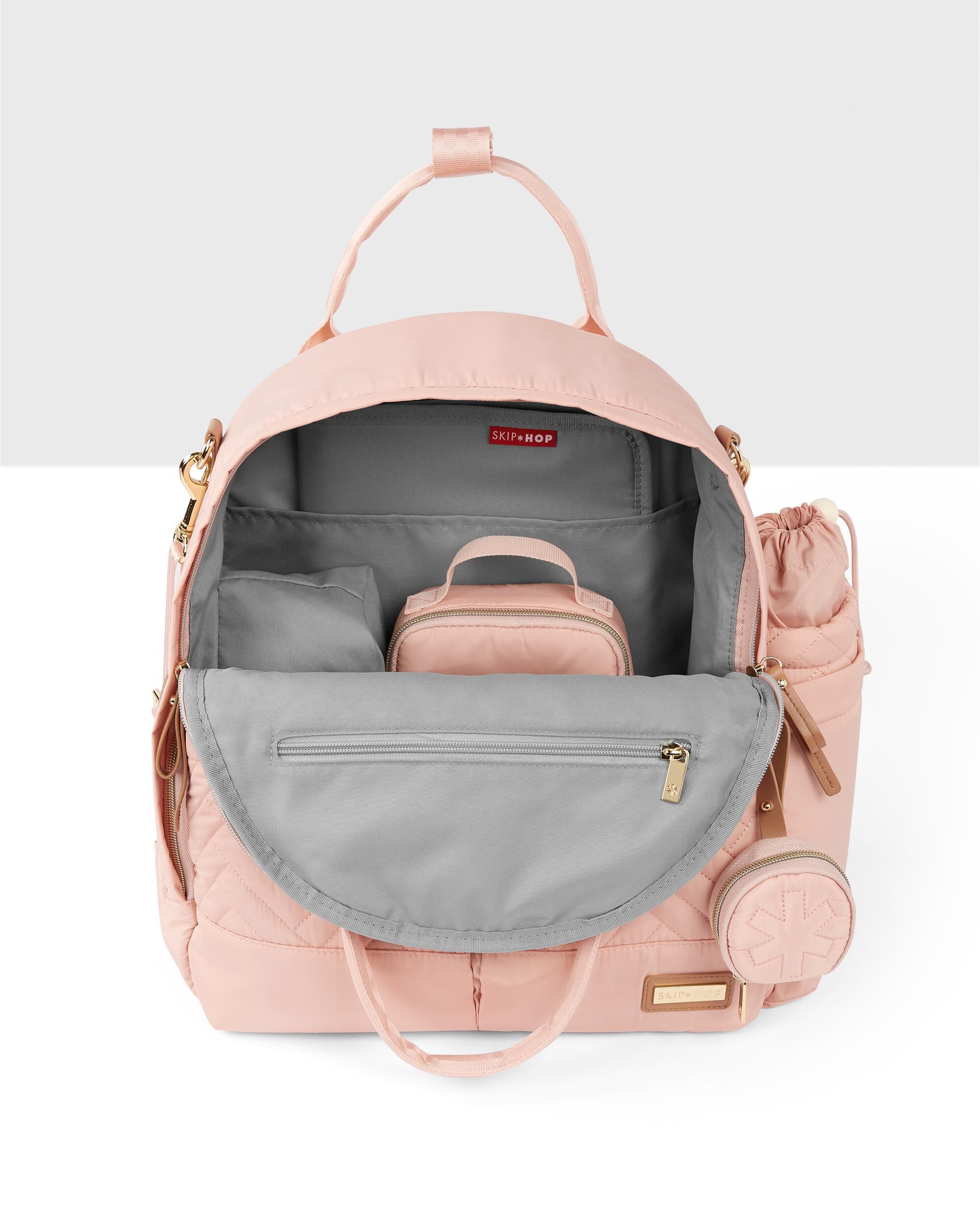 skip hop rose gold diaper bag