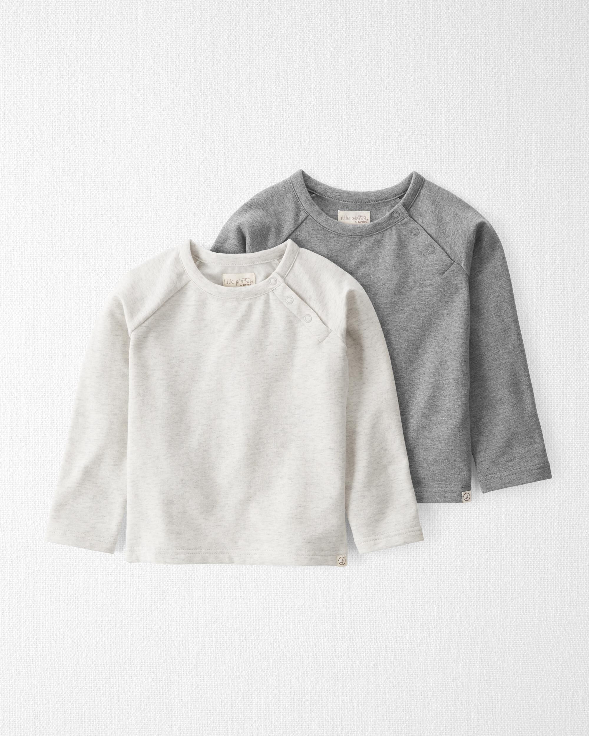 Heather Grey Toddler 2-Pack Fleece Tops Made with Organic Cotton