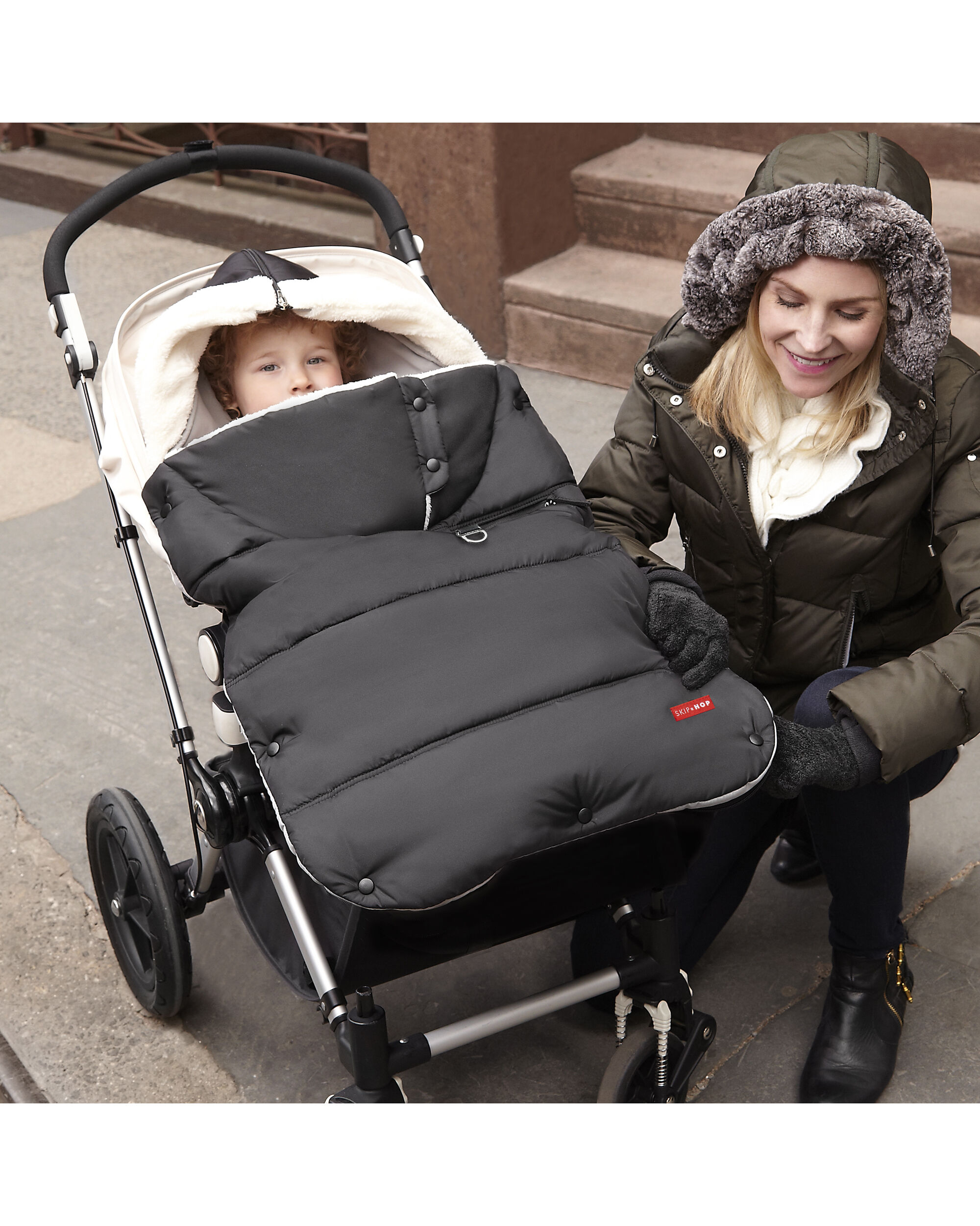 stroller and footmuff