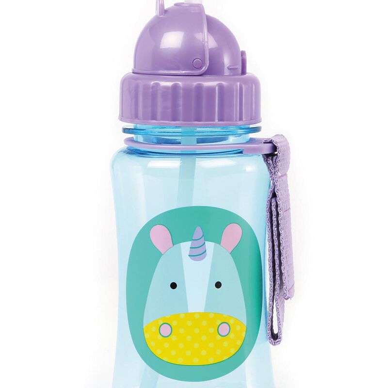 Skip Hop Zoo Stainless Steel Straw Bottle - Unicorn - 12oz